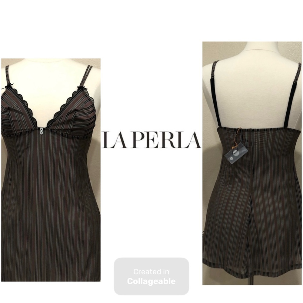 ‼️WOW‼️LA PERLA Black and Brown Chemise Baby Doll Luxurious Sleepwear NWT‼️🤎🖤